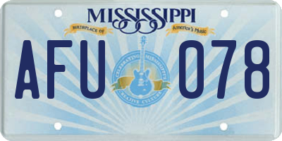 MS license plate AFU078