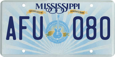 MS license plate AFU080