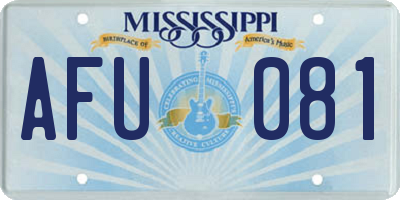 MS license plate AFU081