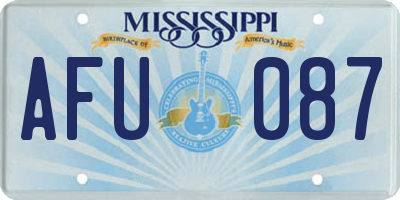 MS license plate AFU087