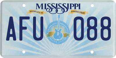 MS license plate AFU088