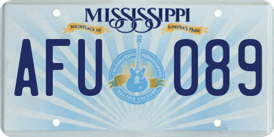 MS license plate AFU089