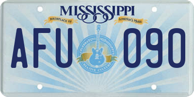 MS license plate AFU090