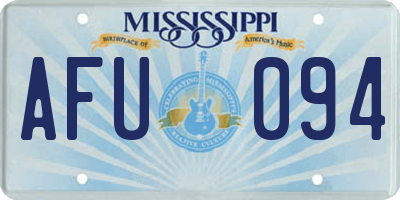 MS license plate AFU094