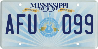 MS license plate AFU099