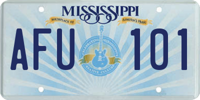 MS license plate AFU101