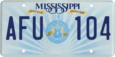 MS license plate AFU104