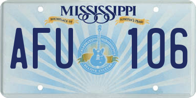 MS license plate AFU106