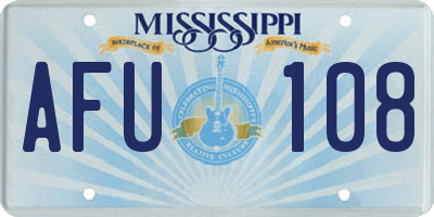 MS license plate AFU108