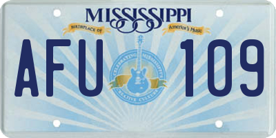 MS license plate AFU109
