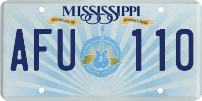 MS license plate AFU110