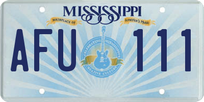 MS license plate AFU111