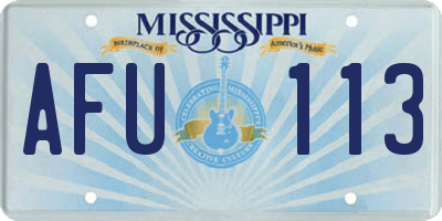 MS license plate AFU113