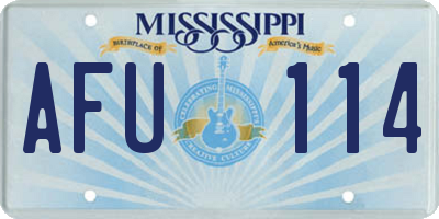 MS license plate AFU114