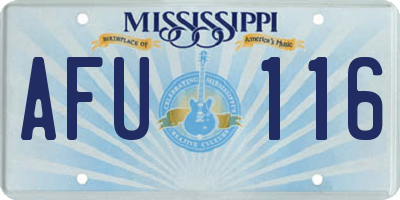 MS license plate AFU116