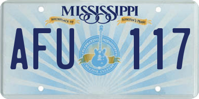 MS license plate AFU117
