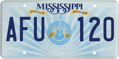 MS license plate AFU120