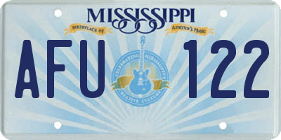 MS license plate AFU122