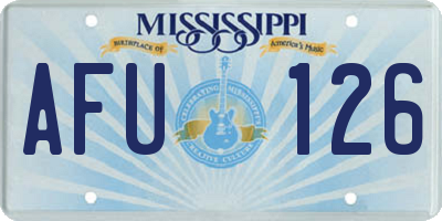 MS license plate AFU126
