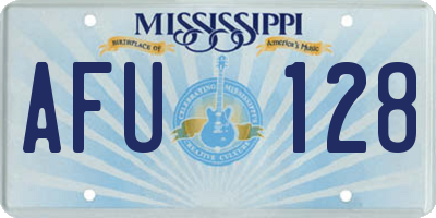 MS license plate AFU128