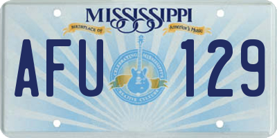 MS license plate AFU129