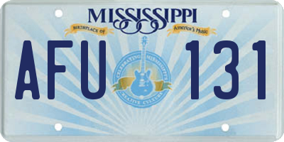 MS license plate AFU131