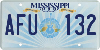 MS license plate AFU132