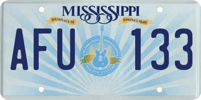 MS license plate AFU133