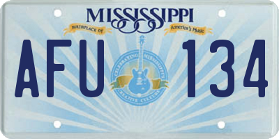 MS license plate AFU134