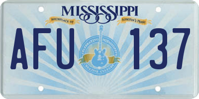 MS license plate AFU137