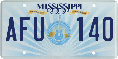 MS license plate AFU140