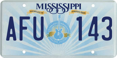 MS license plate AFU143