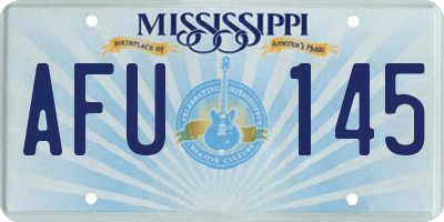 MS license plate AFU145