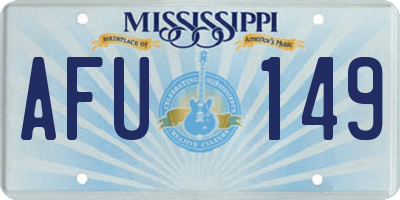 MS license plate AFU149