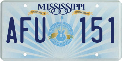 MS license plate AFU151