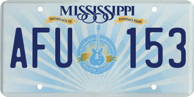 MS license plate AFU153