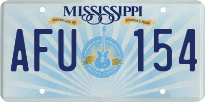 MS license plate AFU154
