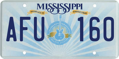 MS license plate AFU160