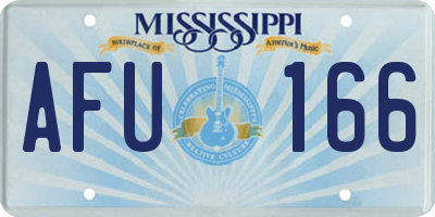 MS license plate AFU166