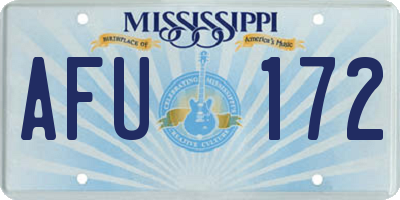 MS license plate AFU172