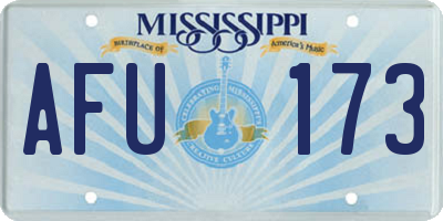 MS license plate AFU173