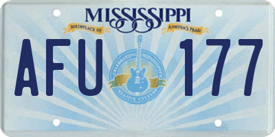 MS license plate AFU177