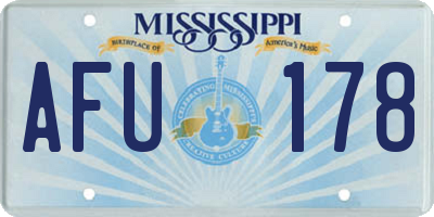 MS license plate AFU178