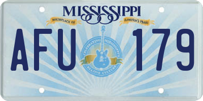 MS license plate AFU179