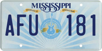 MS license plate AFU181