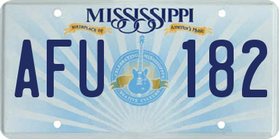 MS license plate AFU182