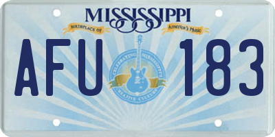 MS license plate AFU183