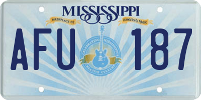 MS license plate AFU187