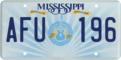 MS license plate AFU196