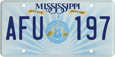 MS license plate AFU197